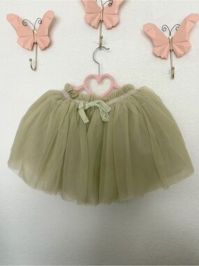 Jamie Kay Sage Green Tulle Skirt with Bow Detail